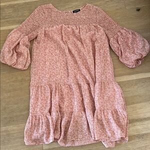 mittoshop Pink Floral Smocked dress